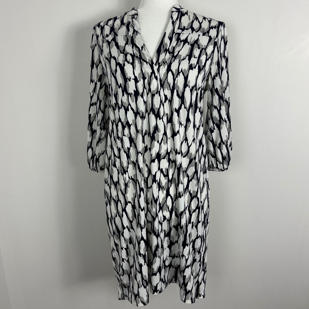Banana Republic Black White Grey Dress Womens Size Small Minimalist Capsule Boho